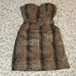 Snake print mini dress tube snake print sexy snake dress size woman size medium
